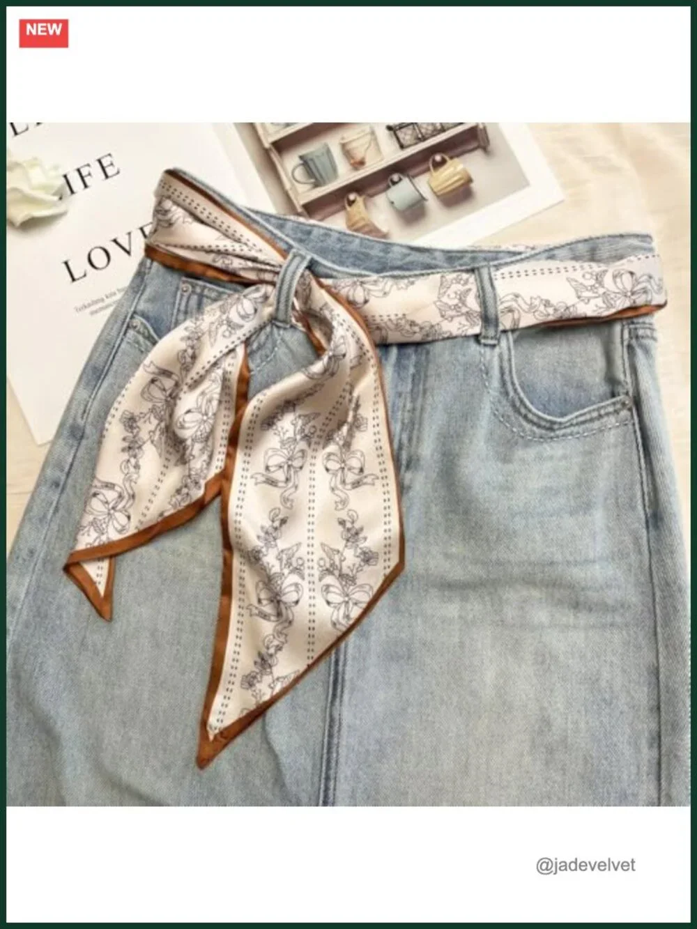 Silky Satin Long Scarf for Head, Neck, Hair, and Handbag